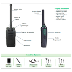 RADIO COMUNICADOR 2BAT PRO RPD8 UHF