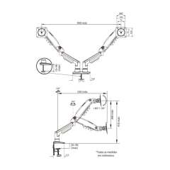 ARTICULADO DE MESA PISTAO A GAS P- 2 MON