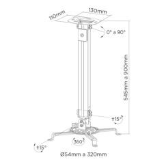 SUP DE TETO P/ PROJETOR ATE 13.5KG BR