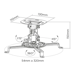 SUP DE TETO P/ PROJETOR ATE 13.5KG BR